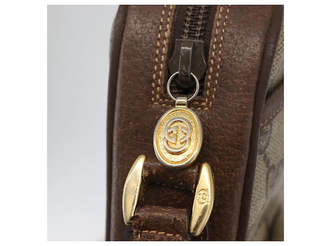 Gucci Borsa a Spalla GG Supreme PVC Beige Oro 001 58 6594 Auth AMZ443 D'oro - vista 17