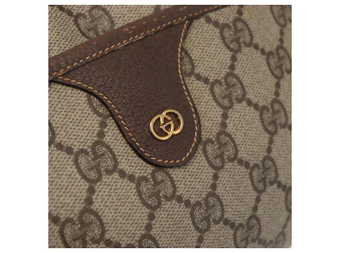 Gucci Borsa a Spalla GG Supreme PVC Beige Oro 001 58 6594 Auth AMZ443 D'oro - vista 18