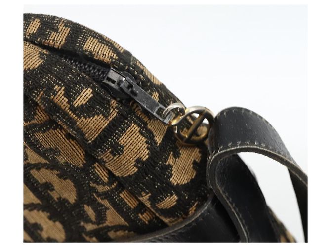 Borsa a Spalla in Tela Trotter Christian Dior Blu Navy Oro Auth BAZ455 D'oro - vista 10