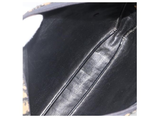 Borsa a Spalla in Tela Trotter Christian Dior Blu Navy Oro Auth BAZ455 D'oro - vista 11