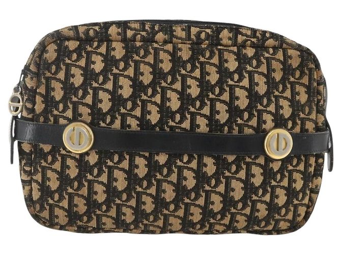 Borsa a Spalla in Tela Trotter Christian Dior Blu Navy Oro Auth BAZ455 D'oro - vista 13