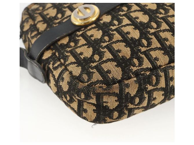 Borsa a Spalla in Tela Trotter Christian Dior Blu Navy Oro Auth BAZ455 D'oro - vista 14
