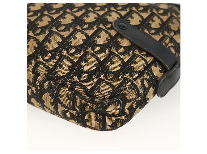 Borsa a Spalla in Tela Trotter Christian Dior Blu Navy Oro Auth BAZ455 D'oro - vista 15