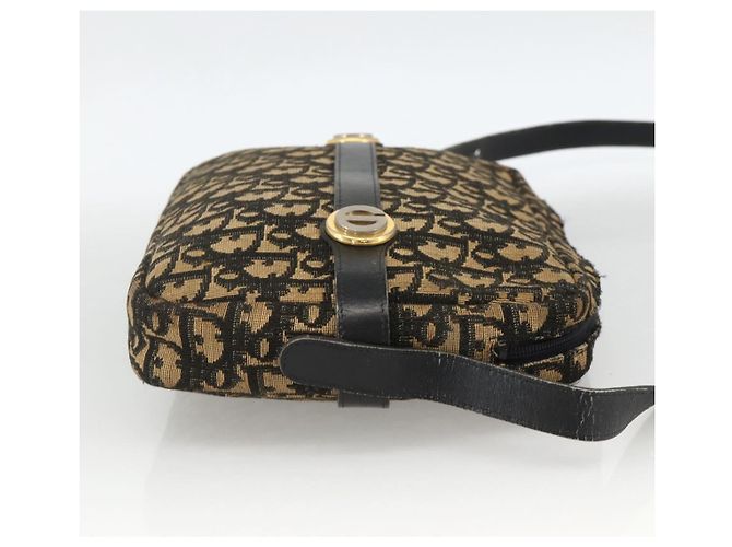 Borsa a Spalla in Tela Trotter Christian Dior Blu Navy Oro Auth BAZ455 D'oro - vista 4