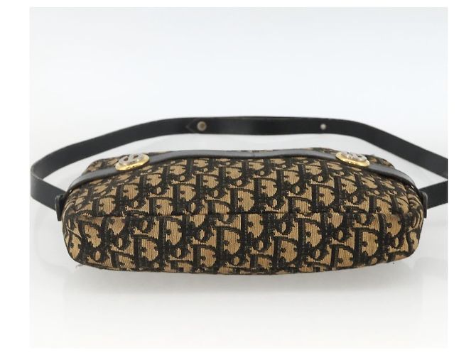 Borsa a Spalla in Tela Trotter Christian Dior Blu Navy Oro Auth BAZ455 D'oro - vista 5