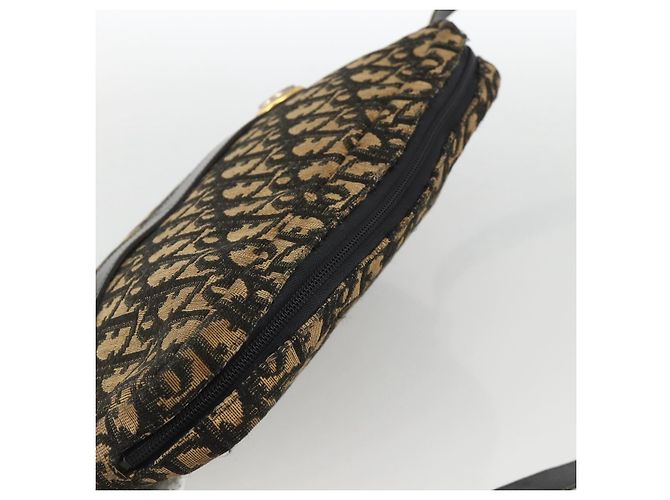 Borsa a Spalla in Tela Trotter Christian Dior Blu Navy Oro Auth BAZ455 D'oro - vista 6