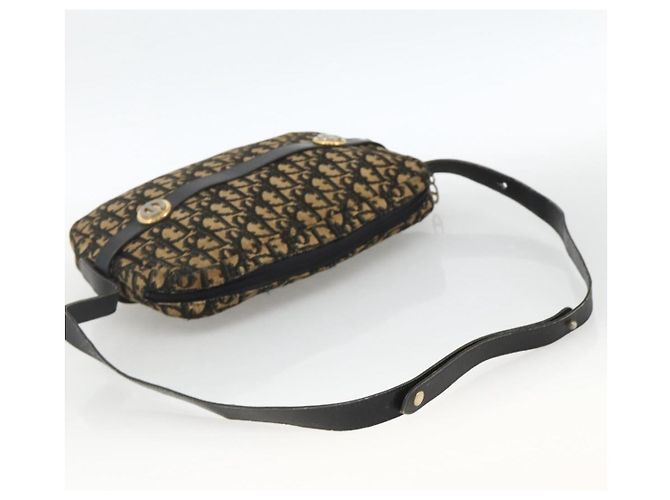 Borsa a Spalla in Tela Trotter Christian Dior Blu Navy Oro Auth BAZ455 D'oro - vista 7