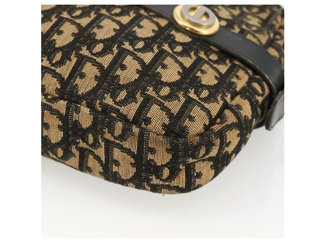 Borsa a Spalla in Tela Trotter Christian Dior Blu Navy Oro Auth BAZ455 D'oro - vista 9