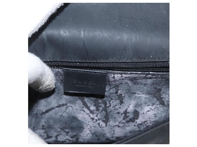 Borsa a Spalla in Pelle Nera e Argento GUCCI 001 3064 Auth BSZ351 Nero - vista 18
