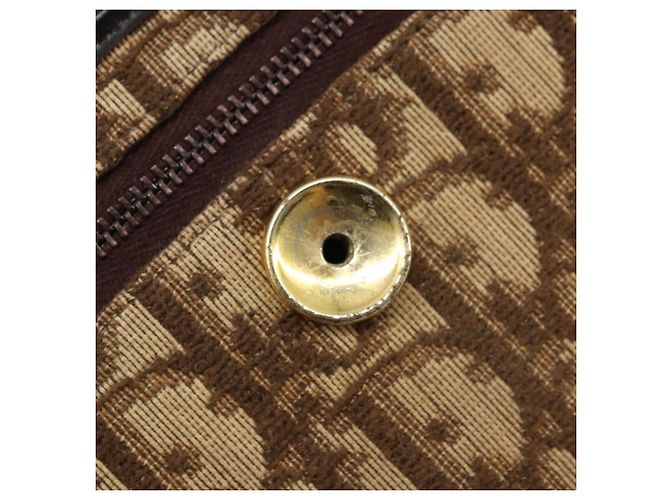 Borsa a spalla in tela Trotter Christian Dior marrone oro Auth bs34135 D'oro - vista 11