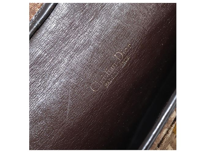 Borsa a spalla in tela Trotter Christian Dior marrone oro Auth bs34135 D'oro - vista 19