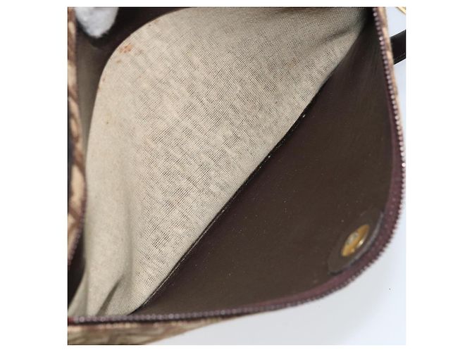 Borsa a spalla in tela Trotter Christian Dior marrone oro Auth bs34135 D'oro - vista 23