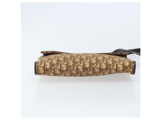 Borsa a spalla in tela Trotter Christian Dior marrone oro Auth bs34135 D'oro - vista 5