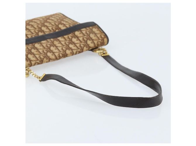 Borsa a spalla in tela Trotter Christian Dior marrone oro Auth bs34135 D'oro - vista 7