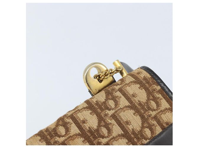 Borsa a spalla in tela Trotter Christian Dior marrone oro Auth bs34135 D'oro - vista 9