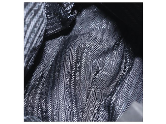 Zaino PRADA in nylon nero argento Auth BA11574 - vista 11