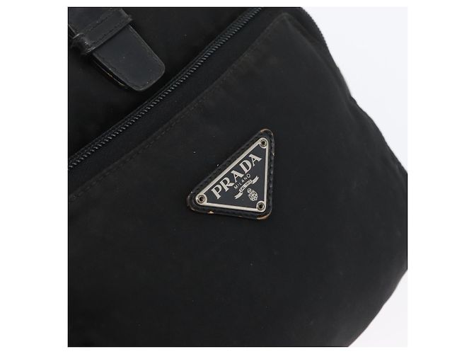 Zaino PRADA in nylon nero argento Auth BA11574 - vista 19