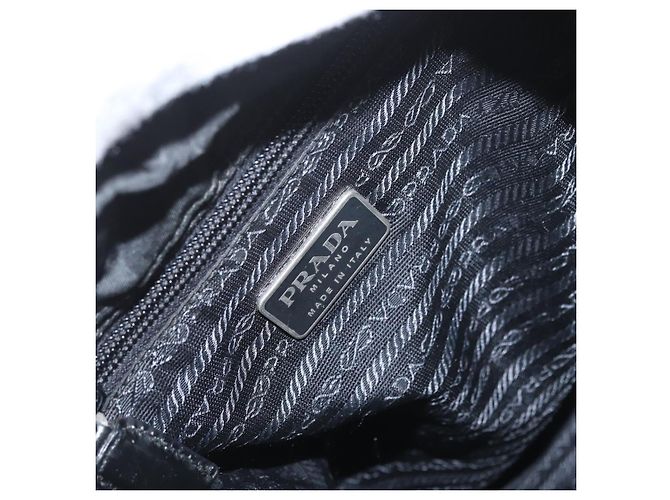 Zaino PRADA in nylon nero argento Auth BA11574 - vista 21