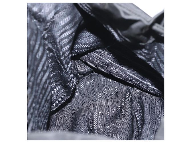 Zaino PRADA in nylon nero argento Auth BA11574 - vista 22