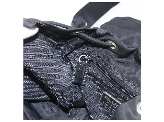 Zaino PRADA in nylon nero argento Auth BA11574 - vista 24