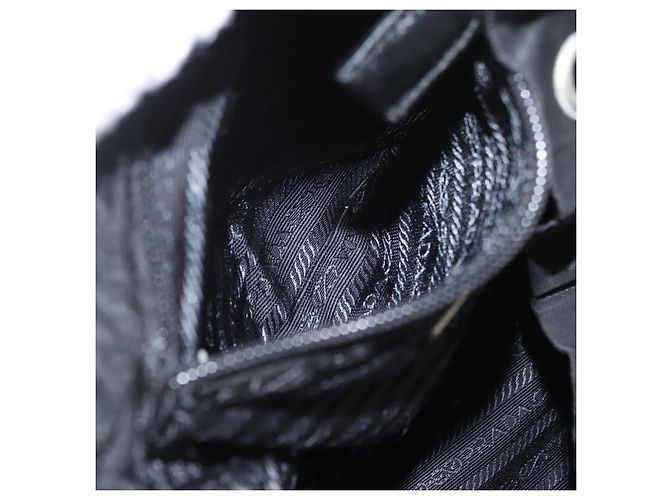 Zaino PRADA in nylon nero argento Auth BA11574 - vista 25