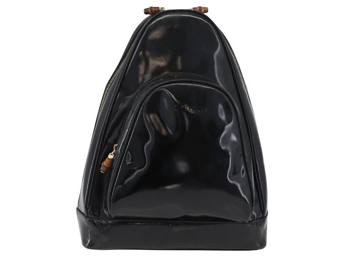 Borsa a corpo Bamboo GUCCI Pelle lucida Nera Oro 003 2113 0027 Auth ep13733 Nero D'oro - vista 13