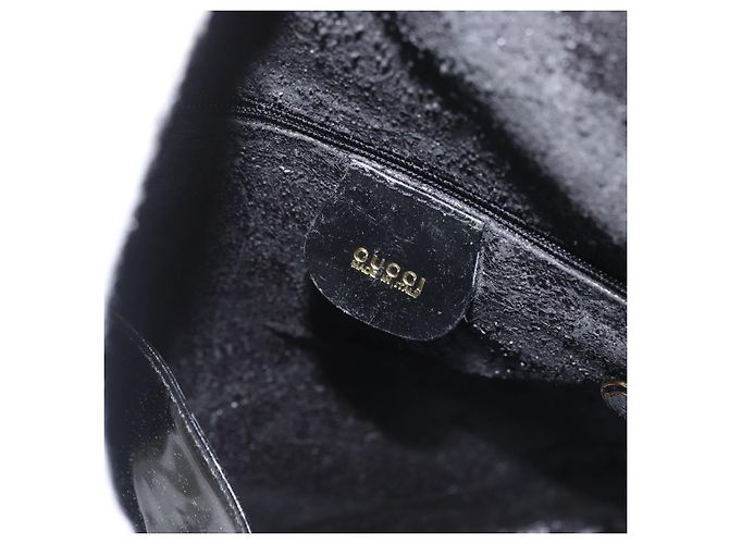Borsa a corpo Bamboo GUCCI Pelle lucida Nera Oro 003 2113 0027 Auth ep13733 Nero D'oro - vista 19