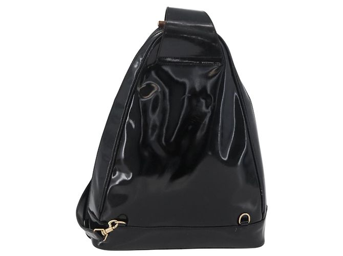 Borsa a corpo Bamboo GUCCI Pelle lucida Nera Oro 003 2113 0027 Auth ep13733 Nero D'oro - vista 2