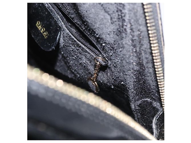 Borsa a corpo Bamboo GUCCI Pelle lucida Nera Oro 003 2113 0027 Auth ep13733 Nero D'oro - vista 22