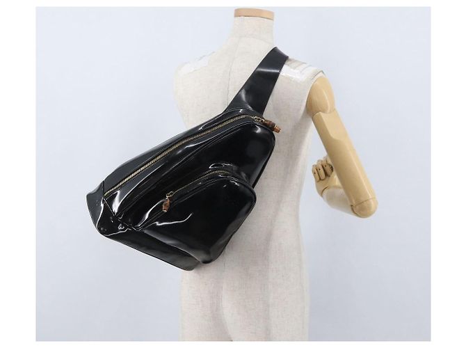 Borsa a corpo Bamboo GUCCI Pelle lucida Nera Oro 003 2113 0027 Auth ep13733 Nero D'oro - vista 23