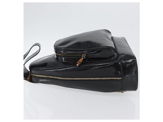 Borsa a corpo Bamboo GUCCI Pelle lucida Nera Oro 003 2113 0027 Auth ep13733 Nero D'oro - vista 4