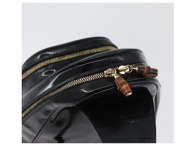 Borsa a corpo Bamboo GUCCI Pelle lucida Nera Oro 003 2113 0027 Auth ep13733 Nero D'oro - vista 6