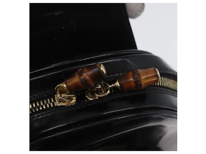Borsa a corpo Bamboo GUCCI Pelle lucida Nera Oro 003 2113 0027 Auth ep13733 Nero D'oro - vista 9