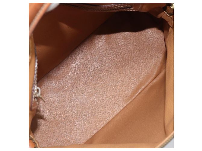 Céline Borsa a mano in tela Macadam CELINE in pelle PVC 2 in 1 marrone oro Auth LNZ630 - vista 11