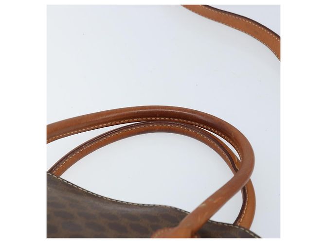 Céline Borsa a mano in tela Macadam CELINE in pelle PVC 2 in 1 marrone oro Auth LNZ630 - vista 14