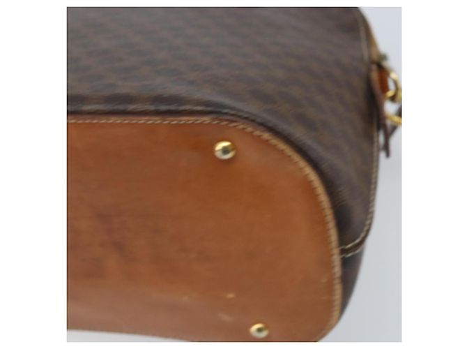 Céline Borsa a mano in tela Macadam CELINE in pelle PVC 2 in 1 marrone oro Auth LNZ630 - vista 17
