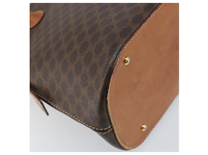 Céline Borsa a mano in tela Macadam CELINE in pelle PVC 2 in 1 marrone oro Auth LNZ630 - vista 18