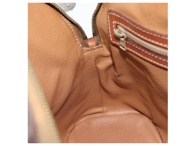 Céline Borsa a mano in tela Macadam CELINE in pelle PVC 2 in 1 marrone oro Auth LNZ630 - vista 21