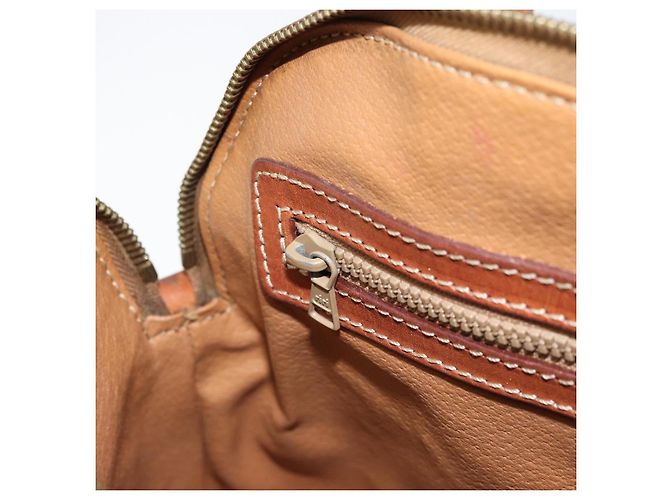 Céline Borsa a mano in tela Macadam CELINE in pelle PVC 2 in 1 marrone oro Auth LNZ630 - vista 22