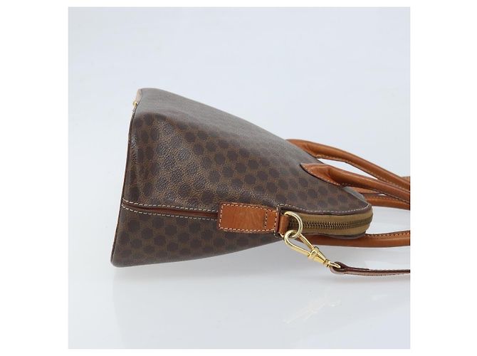 Céline Borsa a mano in tela Macadam CELINE in pelle PVC 2 in 1 marrone oro Auth LNZ630 - vista 3
