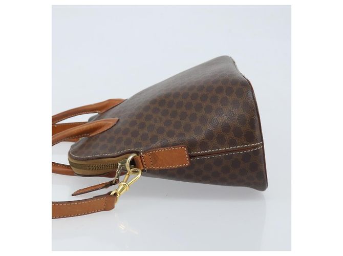 Céline Borsa a mano in tela Macadam CELINE in pelle PVC 2 in 1 marrone oro Auth LNZ630 - vista 4