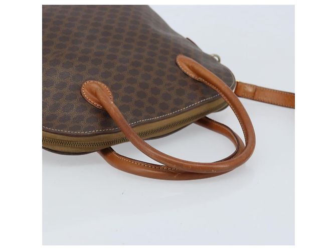 Céline Borsa a mano in tela Macadam CELINE in pelle PVC 2 in 1 marrone oro Auth LNZ630 - vista 7