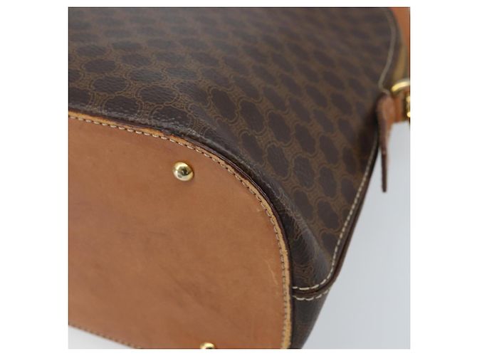 Céline Borsa a mano in tela Macadam CELINE in pelle PVC 2 in 1 marrone oro Auth LNZ630 - vista 9