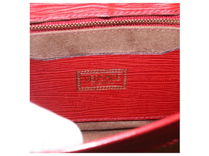 CLUTCH VERSACE Sunburst in Pelle Rossa Oro Auth am11180A Rosso D'oro - vista 10