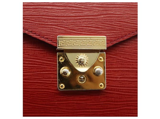 CLUTCH VERSACE Sunburst in Pelle Rossa Oro Auth am11180A Rosso D'oro - vista 18