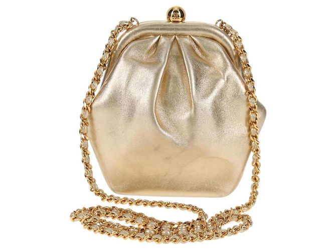 Borsa a Spalla in Pelle CHANEL con Catena Dorata CC Auth 139977SAV D'oro - vista 13