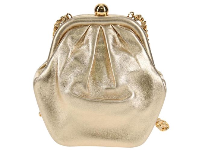 Borsa a Spalla in Pelle CHANEL con Catena Dorata CC Auth 139977SAV D'oro - vista 2