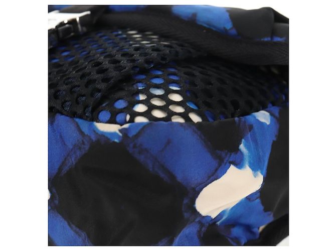 Borsa a Spalla CHANEL Nylon Blu Nero Argento CC Auth 141222V - vista 17