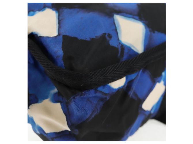 Borsa a Spalla CHANEL Nylon Blu Nero Argento CC Auth 141222V - vista 18