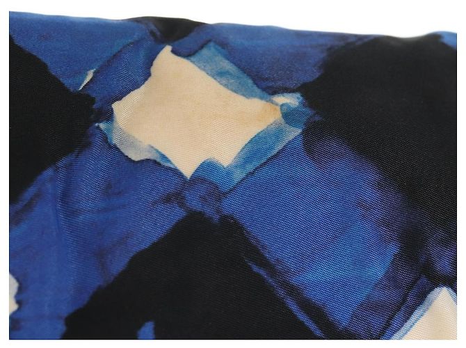 Borsa a Spalla CHANEL Nylon Blu Nero Argento CC Auth 141222V - vista 2